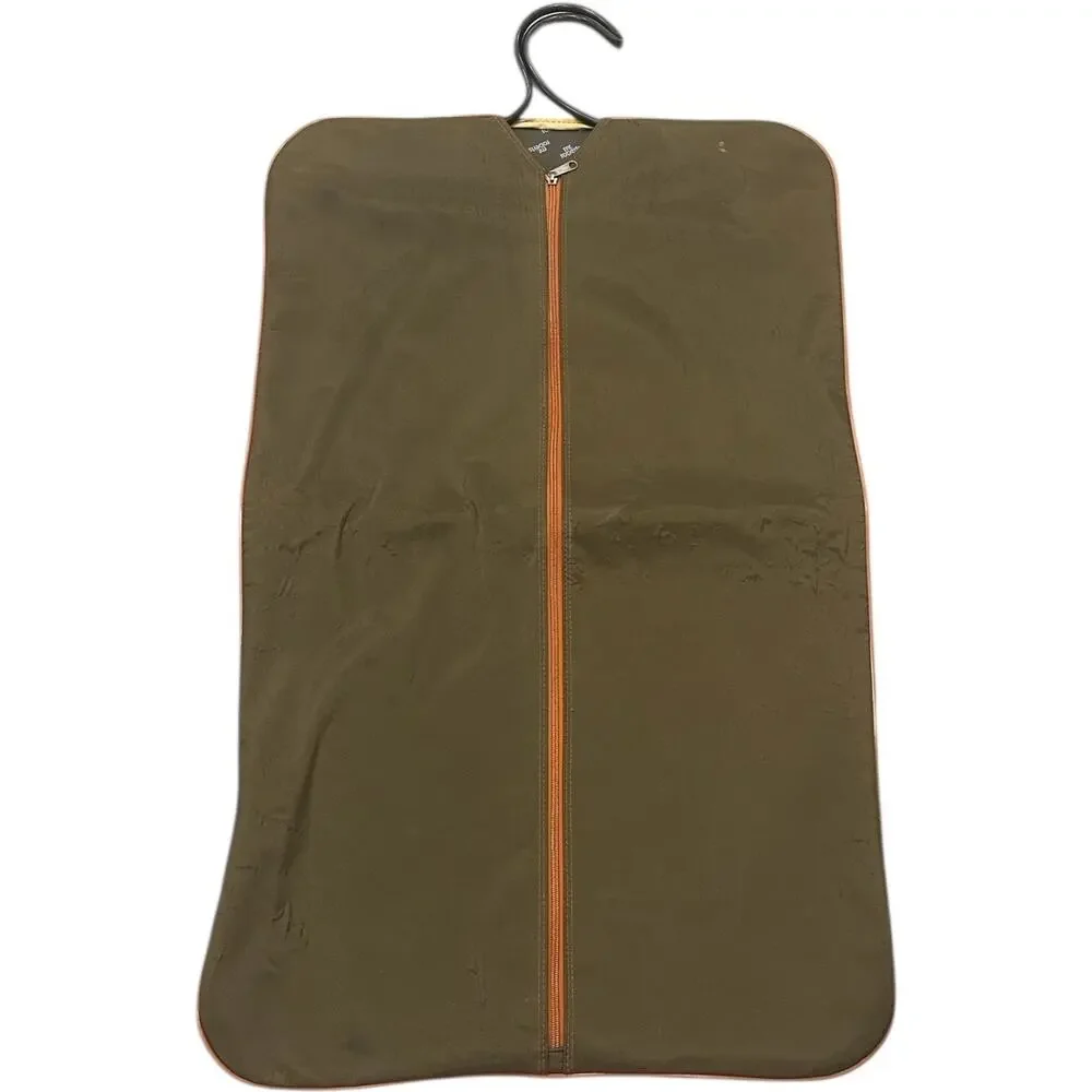 Mr Roberts RARE Vtg Olive Green Garment Travel Bag Green Red Status Stripe 36x22